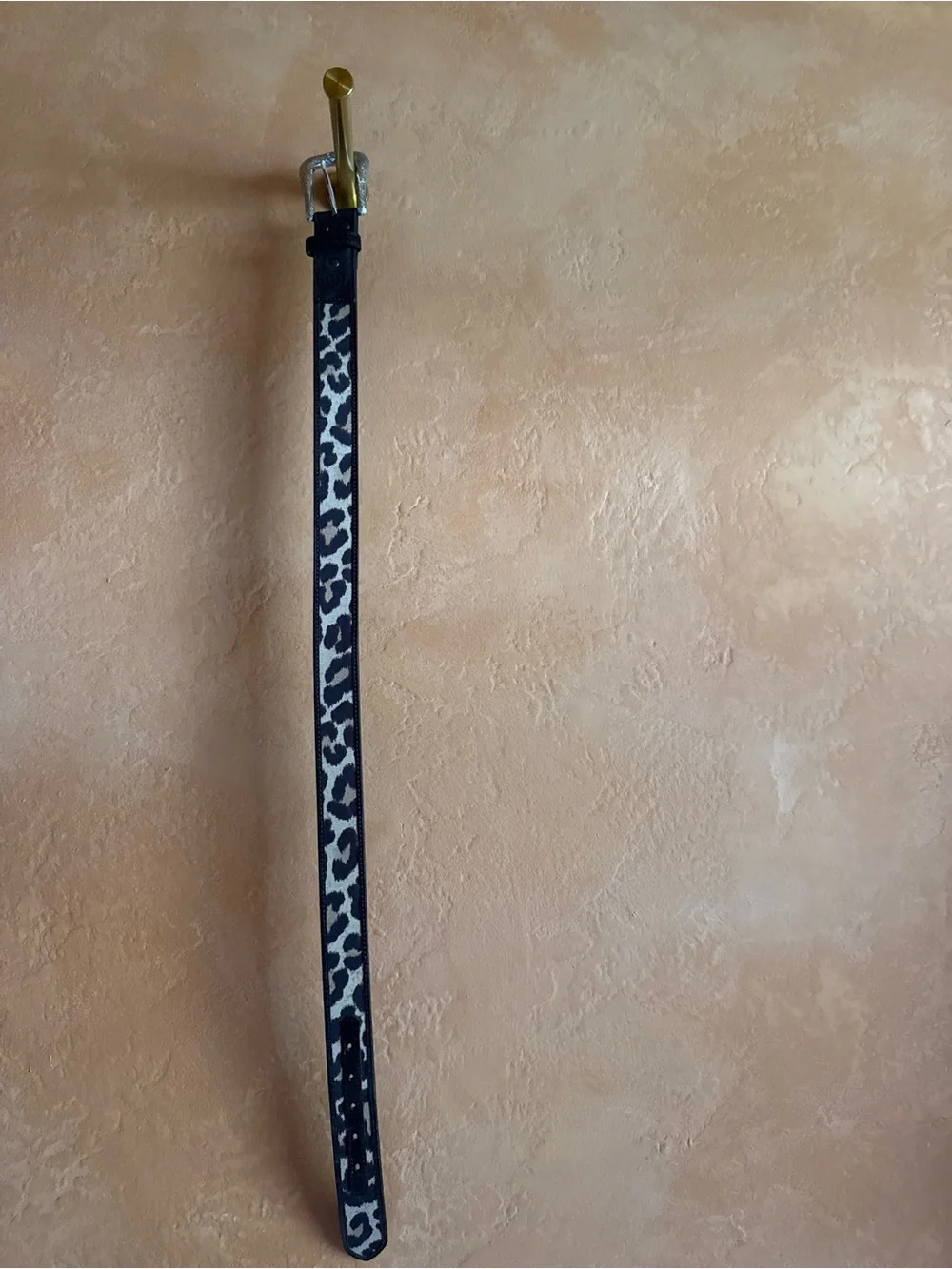 Ariat Western Cheetah Print Canvas Genuine Leather Belt Size S